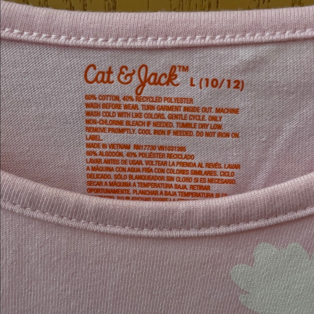 Cat & Jack Pink Ghost Dress - pink with white ghosts size L 10/12 - Picture 2 of 6
